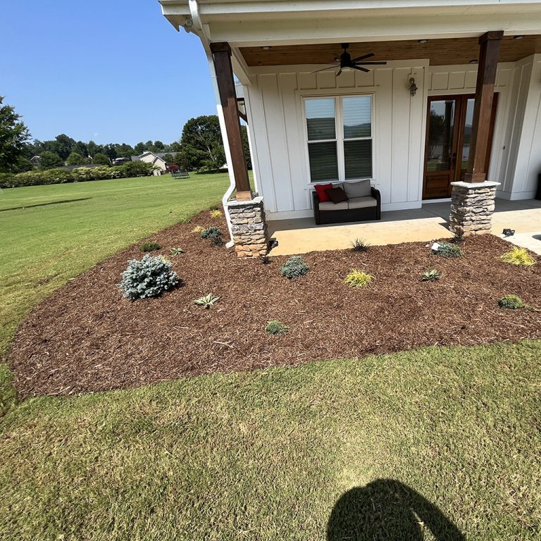 shrub pruning and mulch
